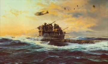  Seeschlachts Malerei - Seeschlacht gegen alle Widrigkeiten Kriegsschiff Seeschlachts